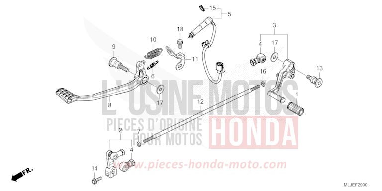PEDAL for Gold Wing PEARL GLARE WHITE (NHB53B) from 2024